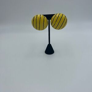 Oversized Metal/Button Vintage Handmade Earrings